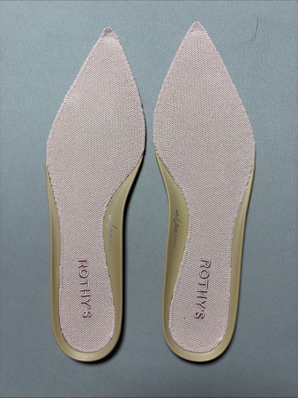 Rothy's The Point Ballet Flats Light Pink Blush Pointed Toe Knit Shoes Size 8.5 - Picture 7 of 9